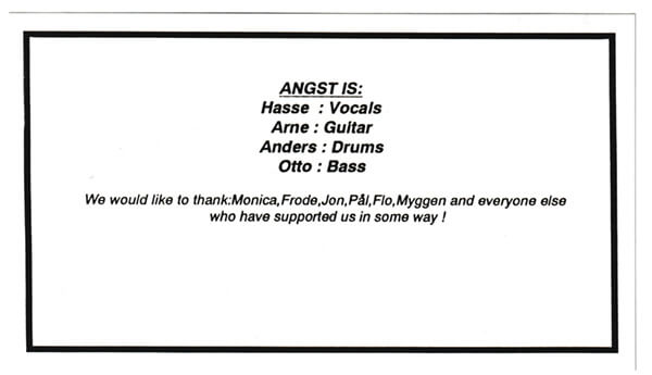 Funeral card for Angst