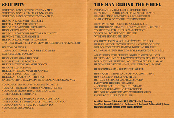 Lyric sheet